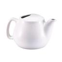 Porcelain White Teapot with Strainer, 16 Ounce Capacity