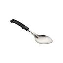 Conventional Stainless Steel Solid Serving Spoon with Black Plastic Handle, 13 inch