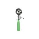 Stainless Steel Size 12 Standard Disher with Green Handle, 2.75 Ounce Capacity