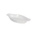 Stoneware White Ribbed with Smooth Trim Lasagna Baker, 12 Ounce Capacity