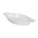 Stoneware White Ribbed with Smooth Trim Lasagna Baker, 16 Ounce Capacity