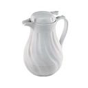 White Swirl Insulated Beverage Server with Push Button, 20 Ounce Capacity