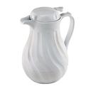 White Swirl Insulated Beverage Server with Push Button, 40 Ounce Capacity