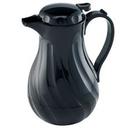 Black Swirl Insulated Beverage Server with Push Button, 40 Ounce Capacity