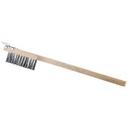 Long Wood Handle Wire Brush with Scraper, 20 inch