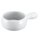 Ceramic White Onion Soup Bowl with Handle, 16 Ounce Capacity