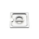 304 Stainless Steel Notched One Sixth Size Steam Table Pan Cover, 7 x 6.4 inch