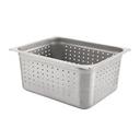 304 Stainless Steel 24 Gauge Anti Jamming Perforated Half Size Steam Table Pan, 6 inch Deep