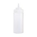 Polyethylene Clear Wide Mouth Squeeze Dispenser, 24 Ounce Capacity