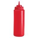 Polyethylene Red Wide Mouth Squeeze Dispenser, 32 Ounce Capacity