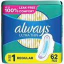 Long Wing Ultra Thin Pads, 52 count