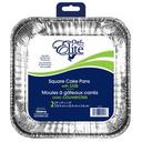 Square Cake Pan with Plastic Lid, 2 count