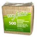 Kraft 1 Ply 4 Fold Interfold Recycled Paper Napkin, 500 count