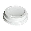White Polypropylene Dome Sipper Lid for 8oz Cups, 80mm Dia.