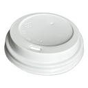 White Polypropylene Dome Sipper Lid for 10 12 and 16 Ounce Cups, 90mm Dia.