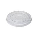 Clear Plastic Straw Slotted Lid for PETE Cold Cup, 100 Count