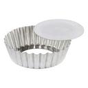 Tin Plate Round Fluted Cake Mold with Removable Bottom, 3.1 inch x 1.2 inch Height Cavity