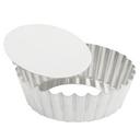 Tinned Loose Bottom Quiche Mold with Narrow Ribs, 10 x 2 inch