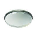 Tin Plate Round Fluted Tart Mold with Fixed Bottom, 9.4 inch Dia x 0.98 inch Height Cavity