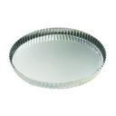 Tin Plate Round Fluted Tart Mold with Fixed Bottom, 10.6 inch Dia x 1 inch Height Cavity