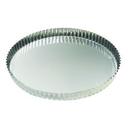Tin Plate Round Fluted Tart Mold with Fixed Bottom, 11 inch Dia x 1 inch Height Cavity