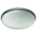 Tin Plate Round Fluted Tart Mold with Fixed Bottom, 12.2 inch Dia x 1 inch Height Cavity