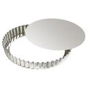 Tin Plate Round Fluted Tart Mold with Removable Bottom, 12.2 inch Dia x 1 inch Height Cavity