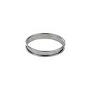 Stainless Steel Tart Ring with Rolled Edges, 6.7 inch Diameter