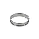 Stainless Steel Tart Ring with Rolled Edges, 7.5 inch Diameter