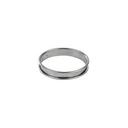 Stainless Steel Deep Tart Ring with Rolled Edges, 5.9 inch Diameter