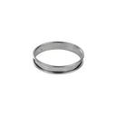 Stainless Steel Deep Tart Ring with Rolled Edges, 6.7 inch Diameter