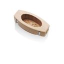 Oval Flower Decoration Beechwood Fluted Butter Mold, 8.2 x 3.7 x 2.3 inch