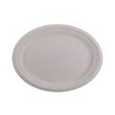 White Oval Molded Fiber Plate, 12.5 inch x 10 inch