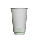 White Compostable Smooth Insulated Paper Hot Cup, 16 Ounce