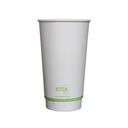 White Compostable Smooth Insulated Paper Hot Cup, 20 Ounce