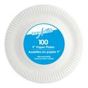 9 in White Uncoated Paper Plate