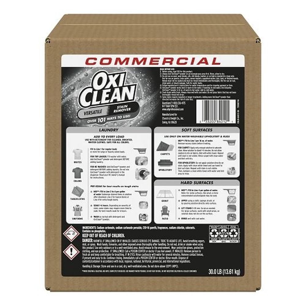 Oxiclean Versatile Stain Remover, 30 Pound