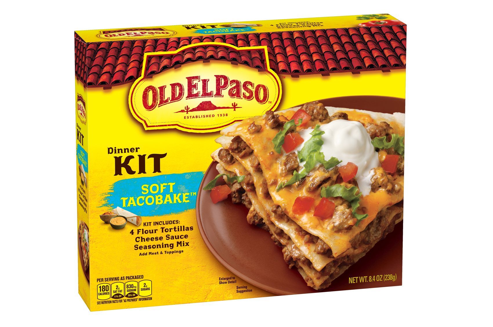 Old El Paso Soft Taco Bake Dinner Kit, 8.4 Ounce -- 12 Per Case