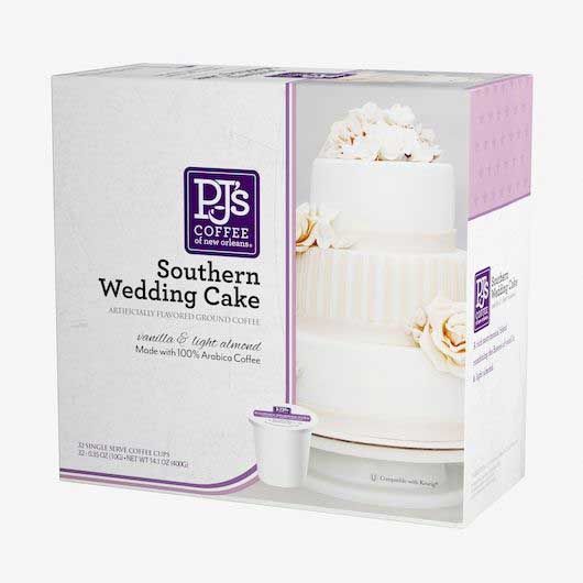 Pj's Coffee Of New Orleans Southern Wedding Cake Single Serve Coffee, 32 Count -- 4 Per Case