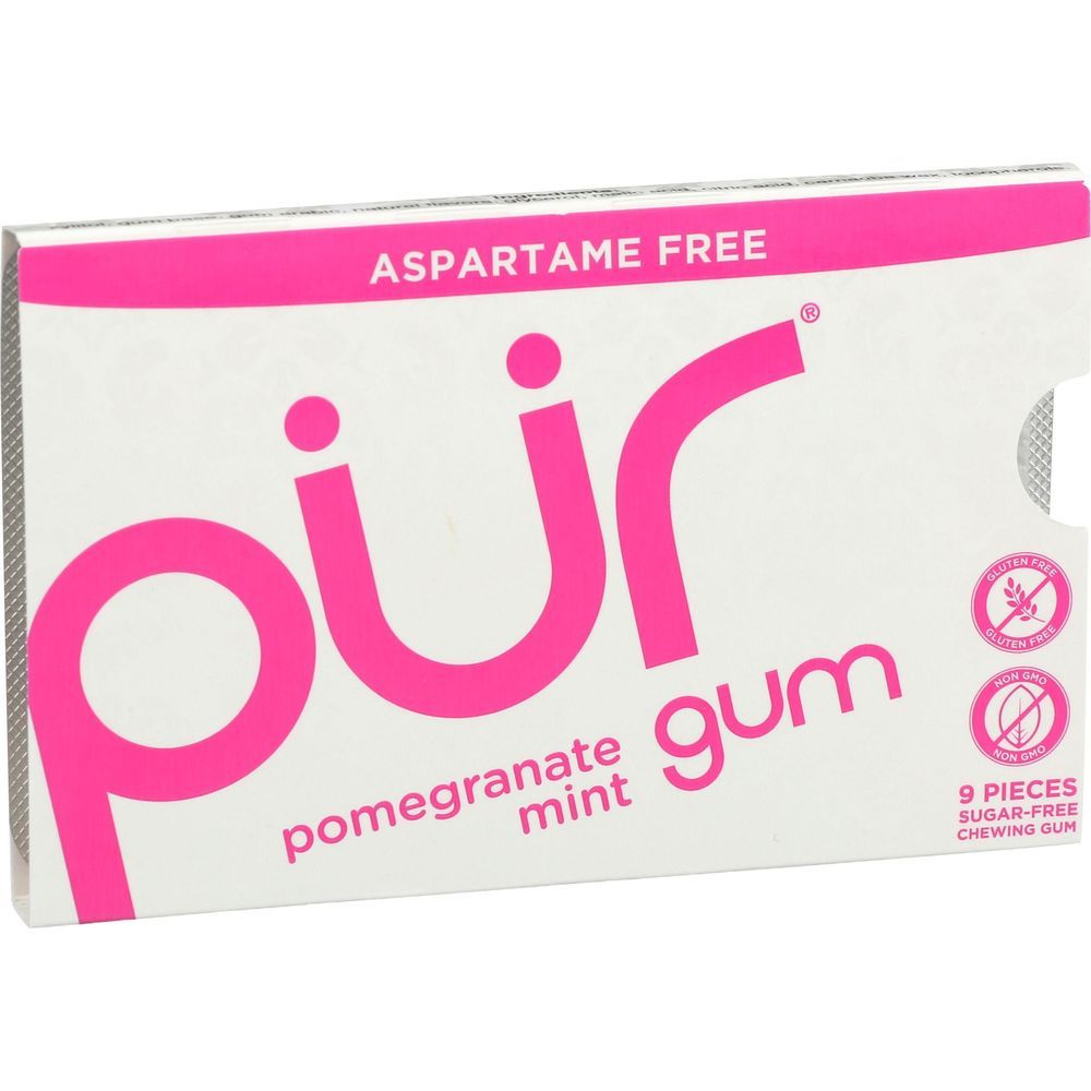 Pur Pomegranate Mint Chewing Gum, 9 Count -- 12 Per Case