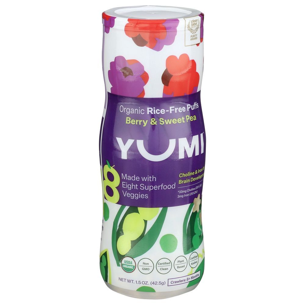 Yumi Organic Berry And Sweet Pea Puffs, 1.5 Ounce -- 6 Per Case