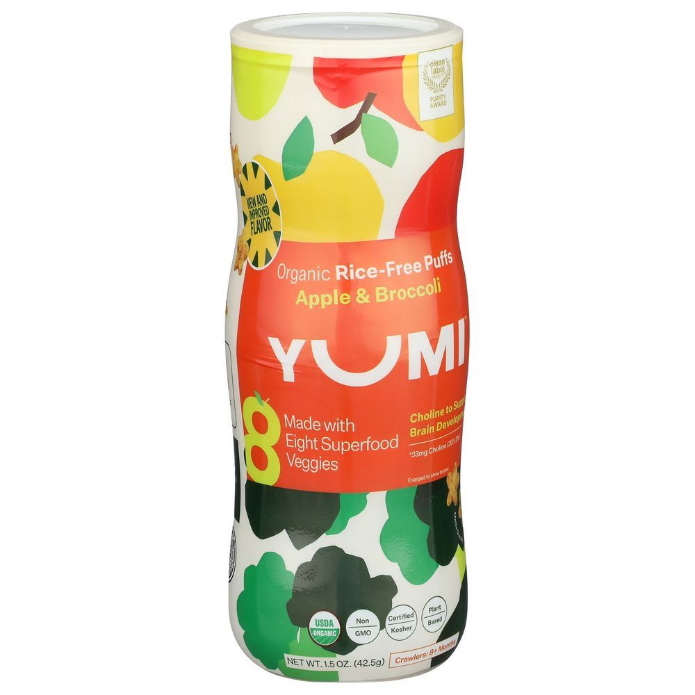 Yumi Organic Apple And Broccoli Puffs, 1.5 Ounce -- 6 Per Case