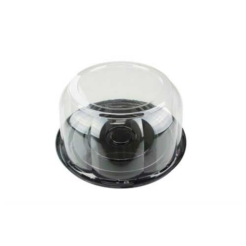 Pactiv Black 10.5 Inch Cake Base With Clear 3.5 Inch Dome Lid -- 94 Per Case