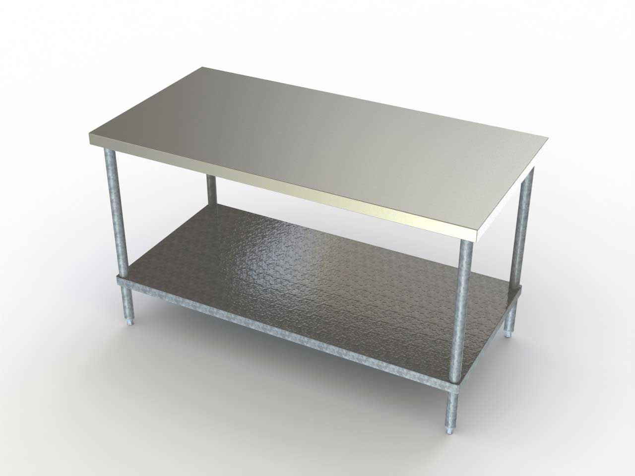 Aero 18 Gauge 304 Stainless Work Table With Adjustable Galvanized Undershelf, 24 X 30 X 35 Inch