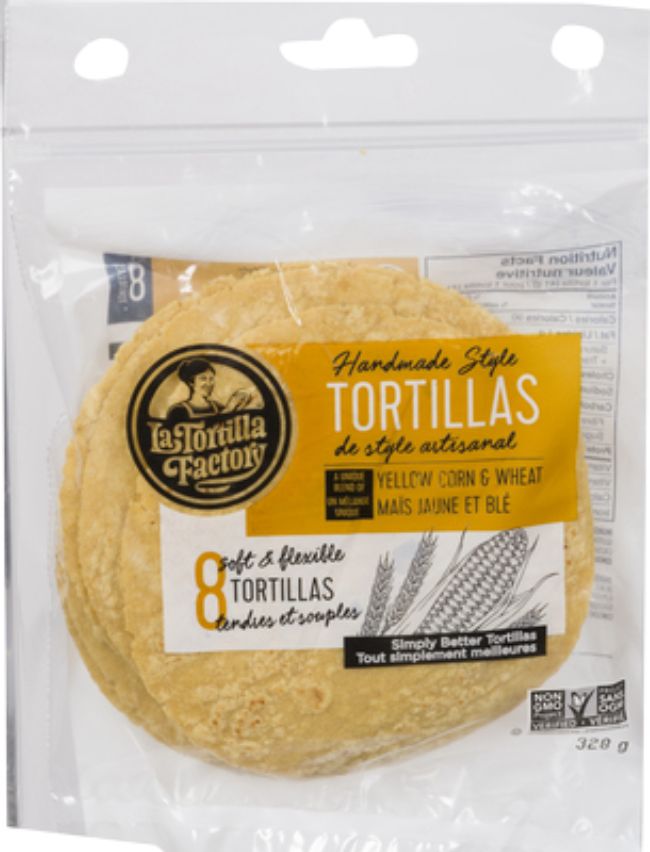 La Tortilla Factory Handmade Style Yellow Corn And Wheat Tortillas, 328 G -- 12 Per Case
