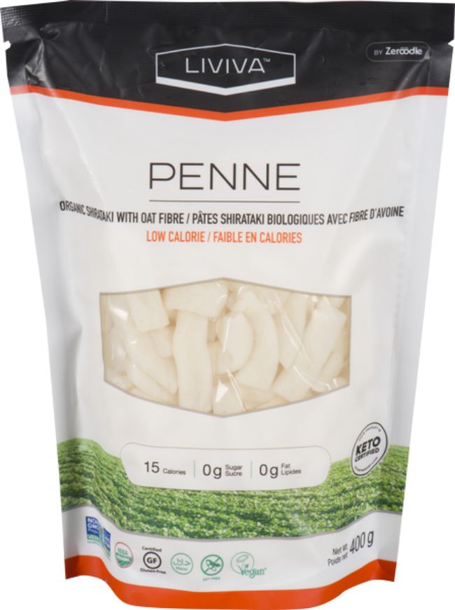 Liviva Organic Shirataki Penne Pasta With Oat Fiber, 400 G -- 6 Per Case