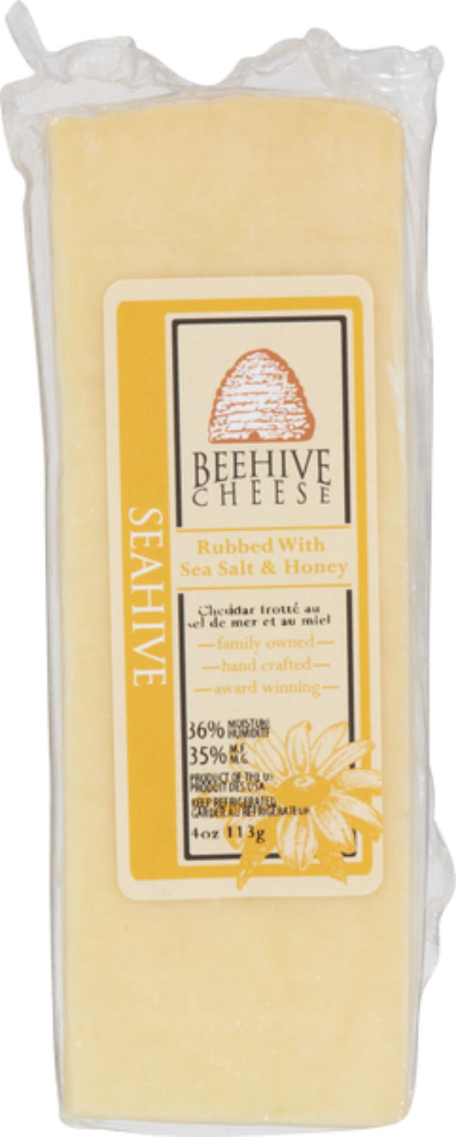Beehive Cheese Sea Salt And Honey Rubbed Cheddar Cheese, 113 G -- 10 Per Case