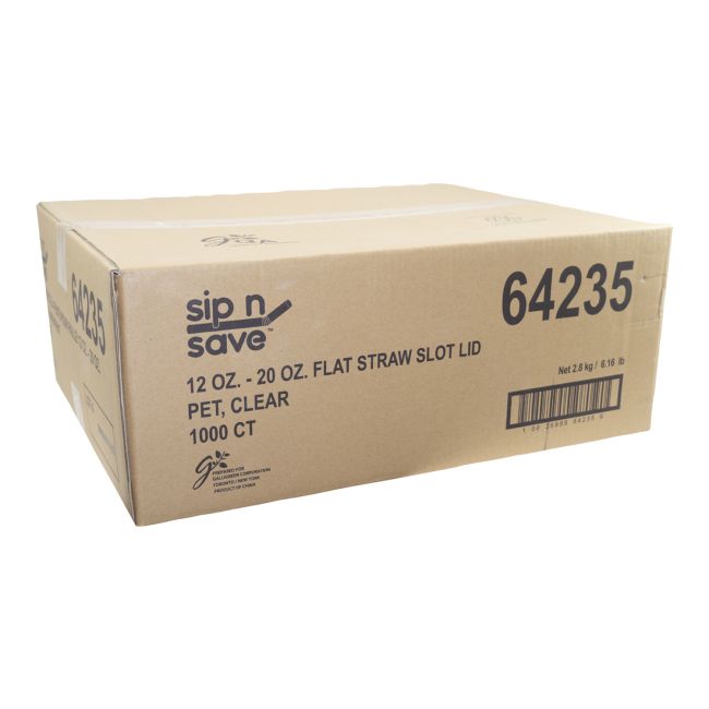 Sip N' Save Couvercle À Fente Pour Paille En Pet Transparent De 12 À 20 Oz -- 1 000 Par Caisse