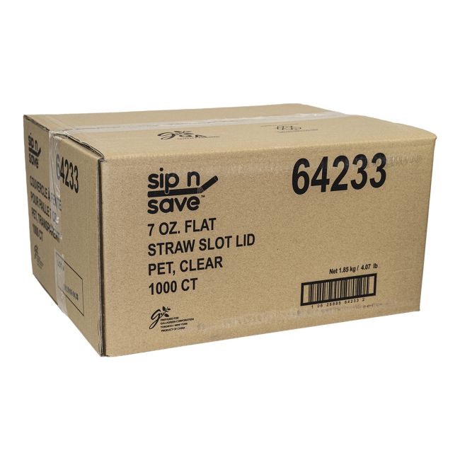 Sip N' Save Clear Pet 5 To 7 Oz Straw Slot Lid -- 1000 Per Case