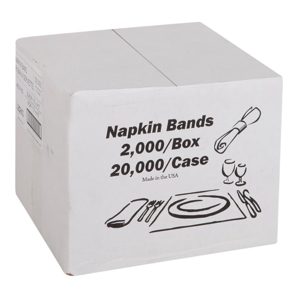 Lapaco Bande De Serviette Noire - Smart Pack, 1,5 X 4,25 Po -- 2 000 Par Boîte